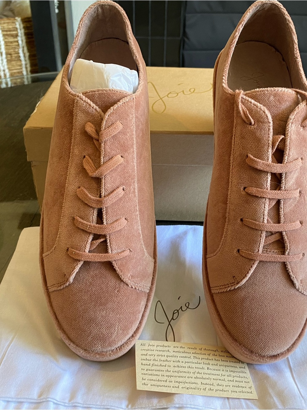 Joie Blush Canvas Low-Top Lace-Up Sneakers